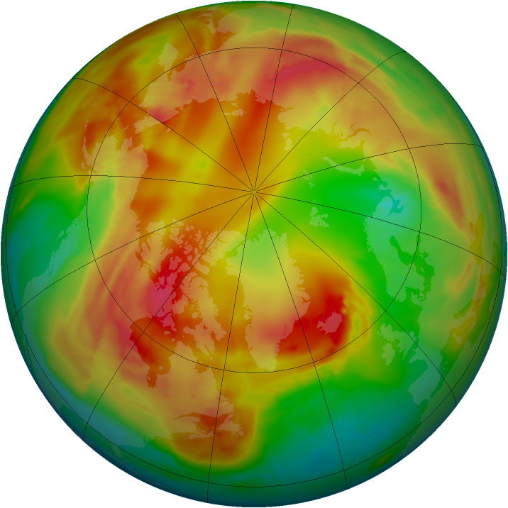 Arctic ozone map for 16 February 2015